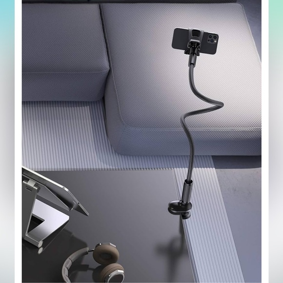 Lamicall flexible gooseneck leather phone holder for bed or desk - Picture 6 of 9